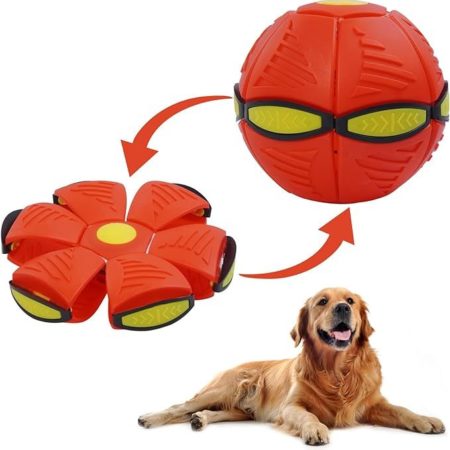 Pet Toy Flying Saucer Ball For Dogs, Magic UFO Ball For Dog Outdoor Sports, Decompression Flying Flat Throw Disc Balls For Medium And Large Dog, Changeable Shapes Interactive Toys
